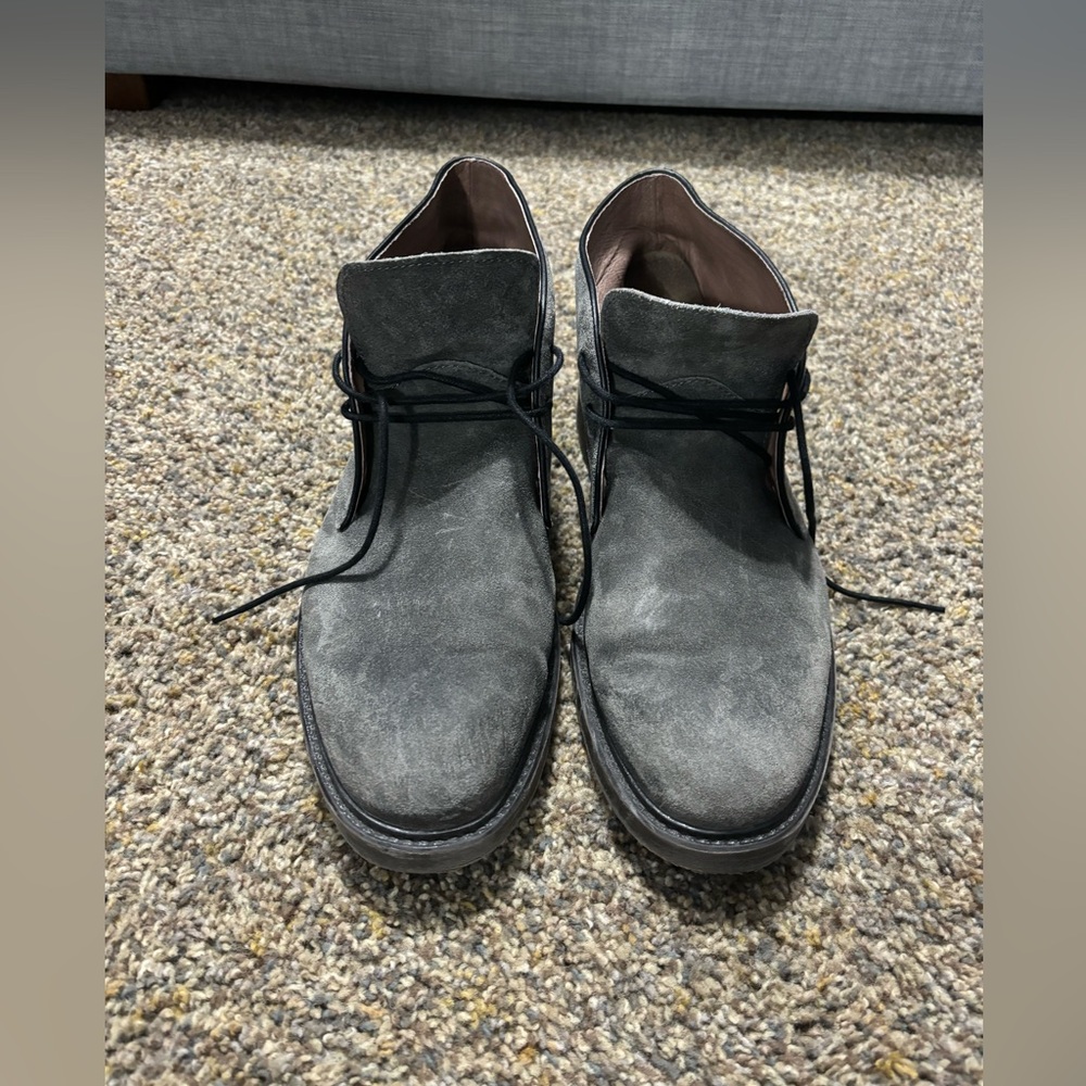 1901 Men’s Suede Leather Lace Up Size 13 M Chukka Ankle Boots Dark Grey GUC
